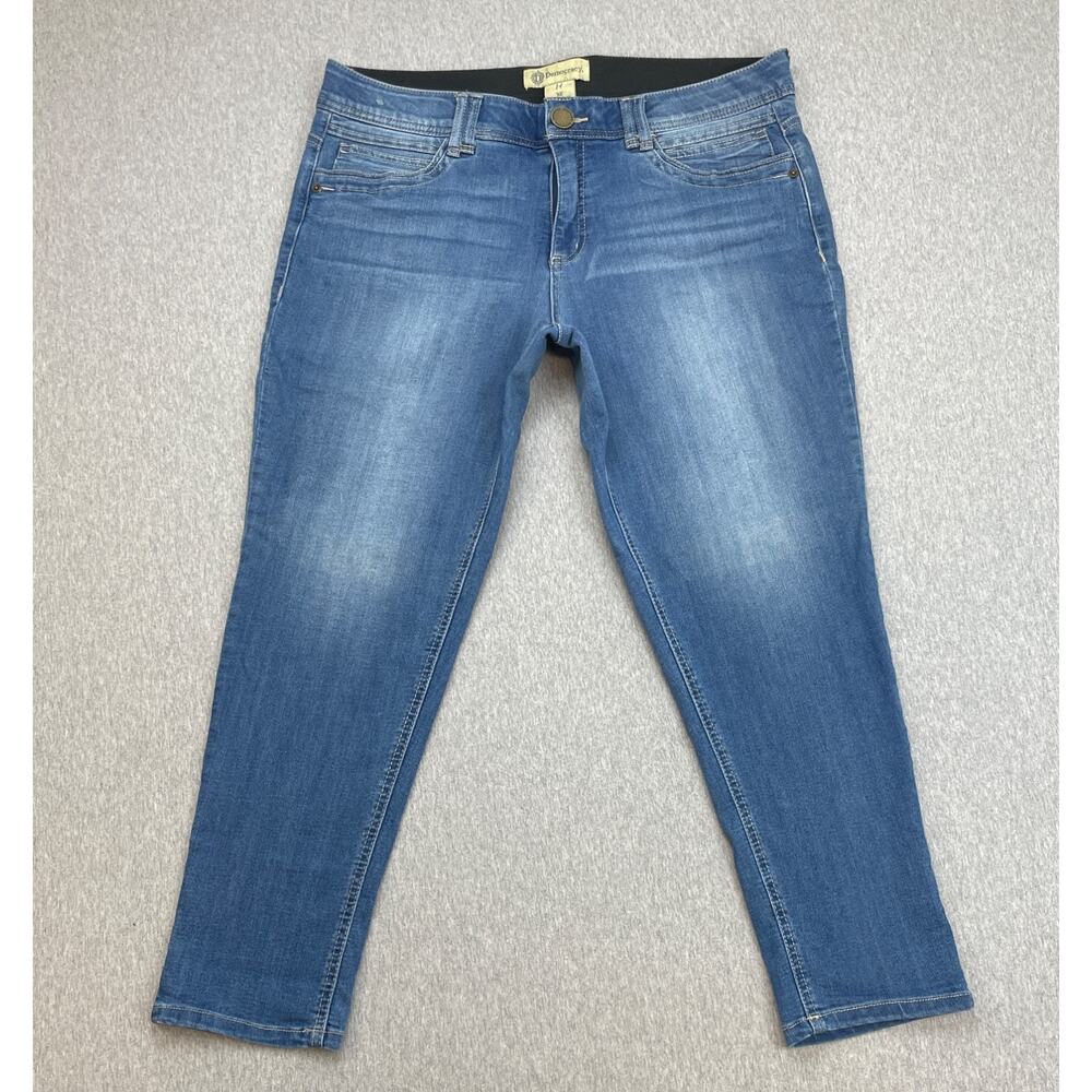 Democracy Jeans Womens 14 Blue Denim Cotton Blend Stretch Ab Technology Skinny